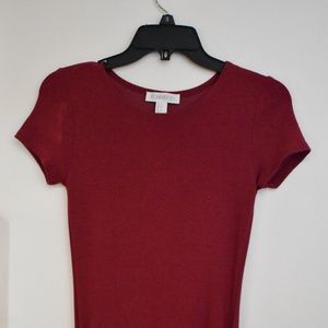 Red Bodycon Mini Dress with Ruched Sides